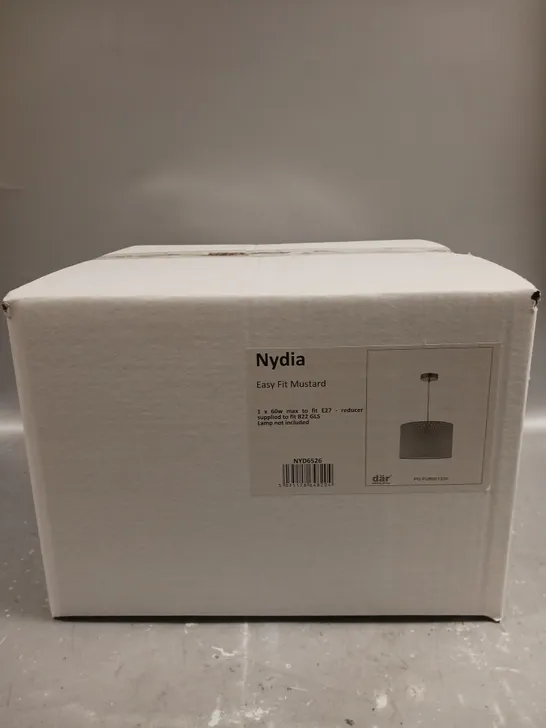 BRAND NEW BOXED DAR LIGHTING NYDIA EASY FIT SHADE IN MUSTARD