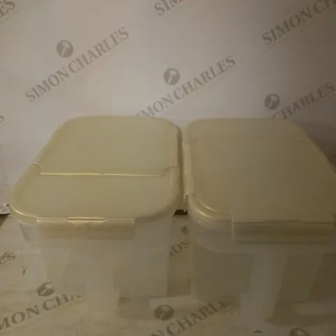 TWO TUPPERWARE BOXES WITH HANDLES