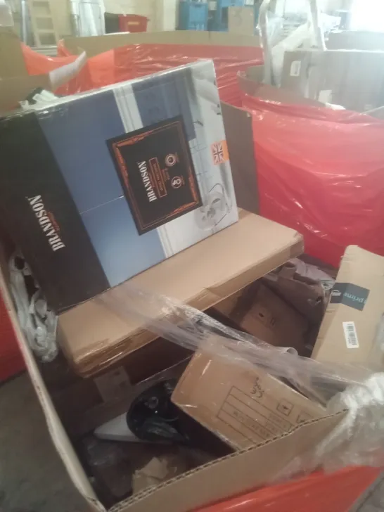 PALLET OF ASSORTED ITEMS INCLUDING TOWER AIR FRYER, ELECTRIC HEATER, LED LIGHT