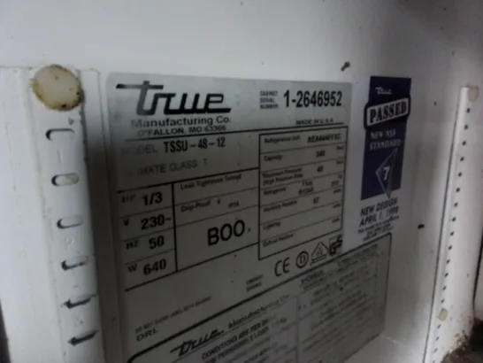 TRUE TSSU-48-12 2-DOOR REFRIGERATION UNIT