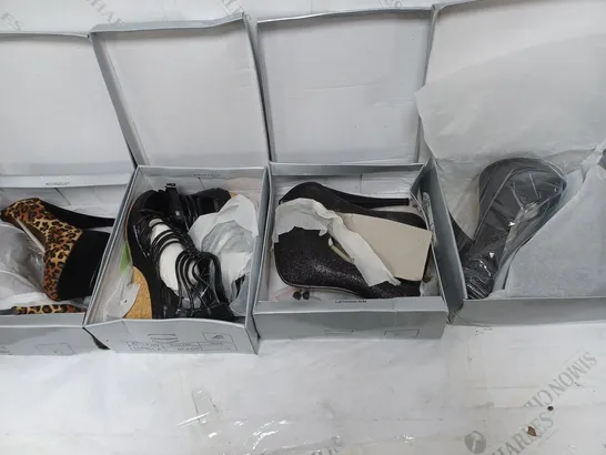 APPROXIMATELY 10 PAIRS OF ASSORTED BOXED SHOES TO INCLUDE BOOTS AND HEELS ETC.