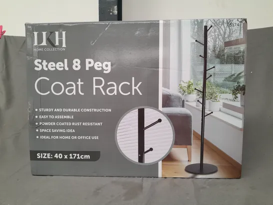 BOXED STEEL 8 PEG COAT RACK