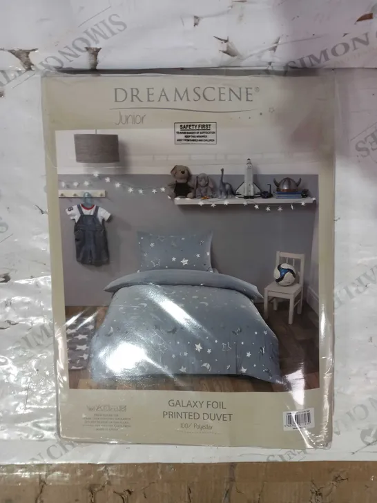 DREAMSCENE JUNIOR GALAXY FOIL PRINTED DUVET SET - DOUBLE