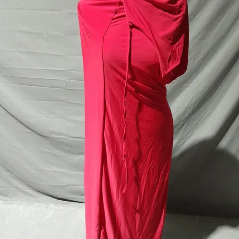 CLUB L RED ONE SHOULDER MAXI DRESS WITH OPEN BACK DETAIL SIZE 8