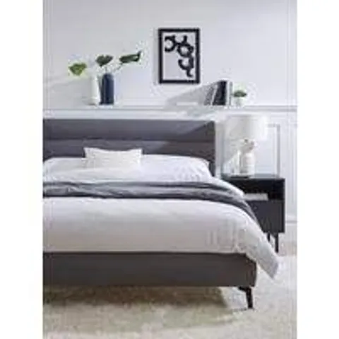 BOXED GRADE 1 PRAGUE DOUBLE BED IN GREY - 2 BOXES 