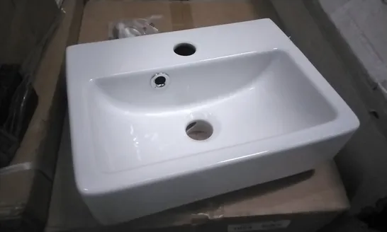 APPROXIMATELY 10 BOXED ARUN SIT-ON CERAMIC BASIN WHITE