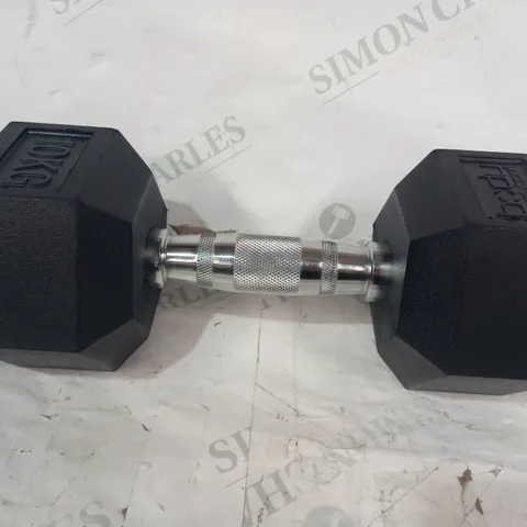 BODY REVOLUTION 10KG RUBBER HEX DUMBBELL