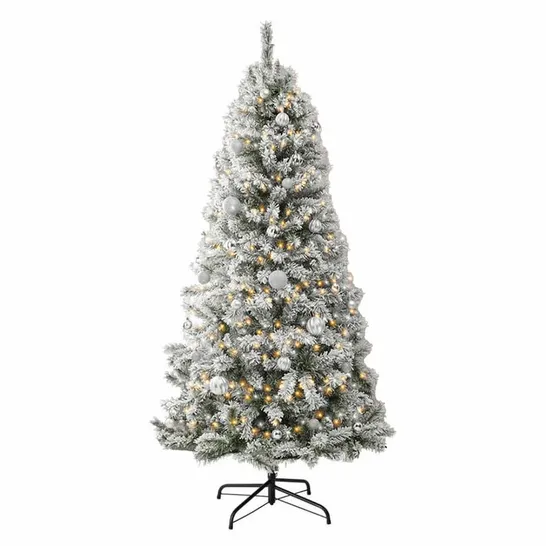 BOXED 7FT NEO FLOCKED SNOW SCANDINAVIAN TIPS SPRUCE FIR ARTIFICIAL CHRISTMAS TREE