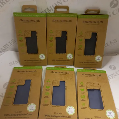 BOX OF 6 GRENAN 100% BIODEGRADEABLE PHONE CASES FOR IPHONE 12 PRO MAX