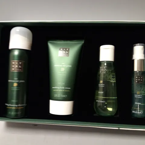 BOXED RITUALS SET TO INCLUDE SOOTHING BODY CREAM , ETC