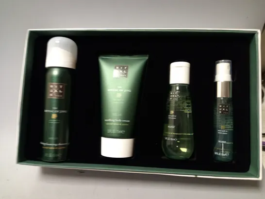 BOXED RITUALS SET TO INCLUDE SOOTHING BODY CREAM , ETC