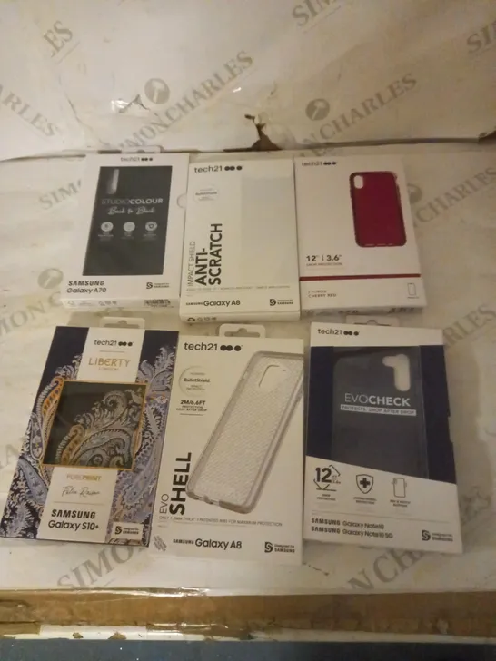 LOT OF APPROX 87 BRAND NEW ASSORTED TECH 21 CASES FOR IPHONES AND SAMSUNG GALAXYS