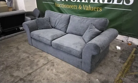 DESIGNER GREY PLUSH FABRIC 2.5 SEATER SOFA