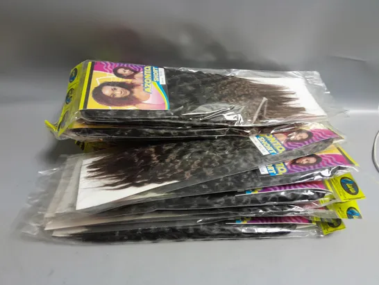 LOT OF APPROX 18 MY HAIR MY BEAUTY WAVY WIGS. ASSORTED COLOURS