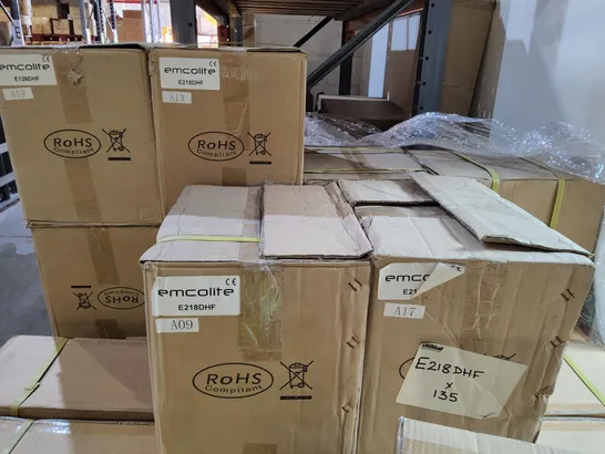 PALLET CONTAINING APPROXIMATELY 18 MULTIPACK BOXES OF LIGHTING ITEMS TO INCLUDE EMCO ELED23 LIGHTS AND ASSORTED LIGHTING BALLAST BATTERY BOXES