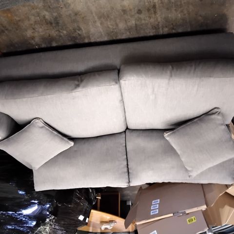 GREY FABRIC 2 SEATER SECTION WITH 2 SCATTER CUSHIONS 