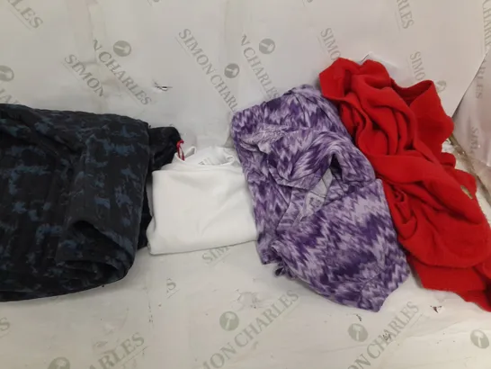 LARGE BOX OF ASSORTED CLOTHING ITEMS TOO INCLUDE TOPS , TROUSERS AND JUMPERS COMING IN DIFFERENT COLOURS AND SIZES 