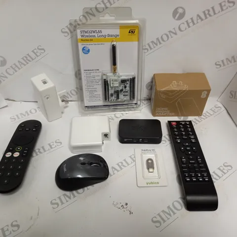 APPROXIMATELY 20 ASSORTED ELECTRICAL PRODUCTS TO INCLUDE HOME PHONE ADAPTER, USB MOUSE, REPLACEMENT REMOTES 