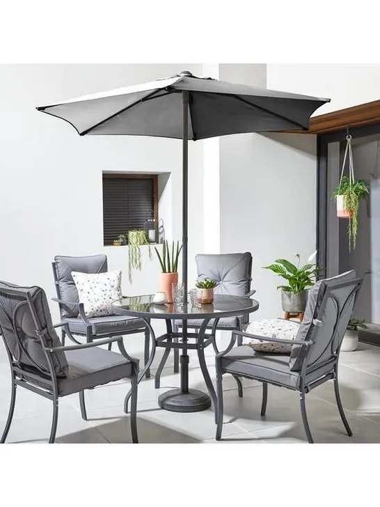 BOXED 2M PARASOL WITHOUT TILT, GREY RRP £44.99