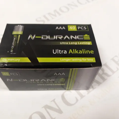 APPROXIMATELY 30 BOXES OF 40 N DURANCE ULTRA LONG LASTING ULTRA ALKALINE AAA BATTERIES