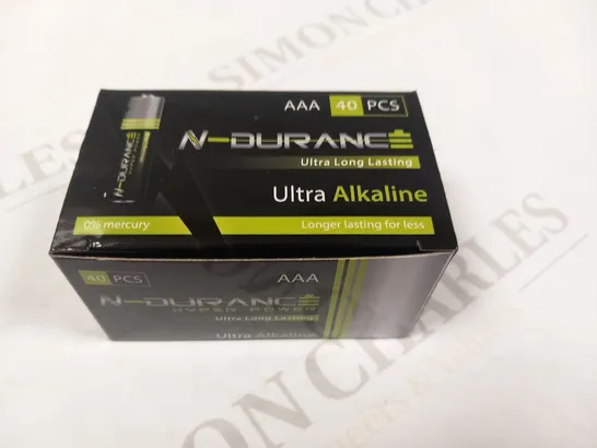 APPROXIMATELY 30 BOXES OF 40 N DURANCE ULTRA LONG LASTING ULTRA ALKALINE AAA BATTERIES