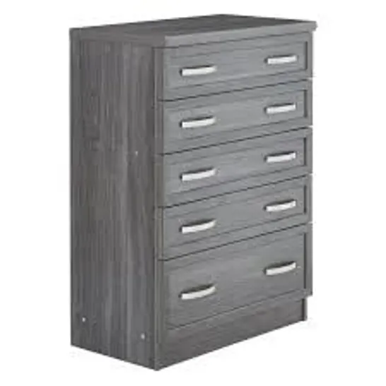 BOXED CAMBERLEY DARK OAK-EFFECT GRADUATED 5-DRAWER CHEST (1 BOX) RRP £139.99