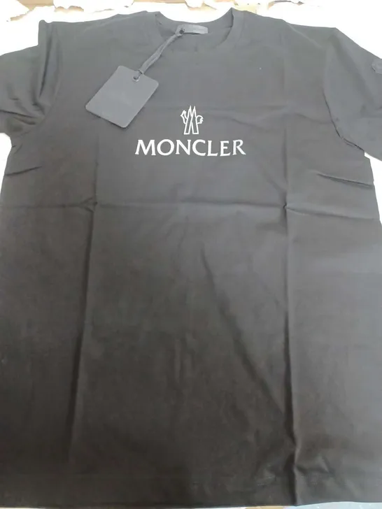 MONCLER BLACK LOGO T-SHIRT - XXL