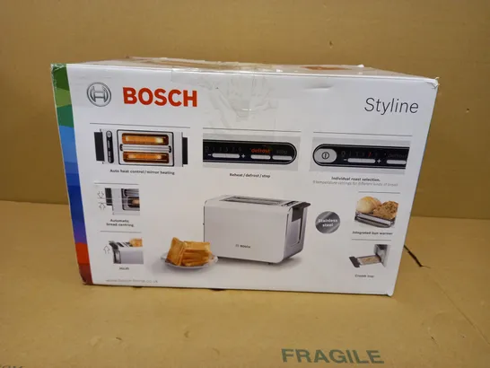 BOSCH STYLINE 2-SLOT STAINLESS STEEL TOASTER - WHITE (TAT8611GB)