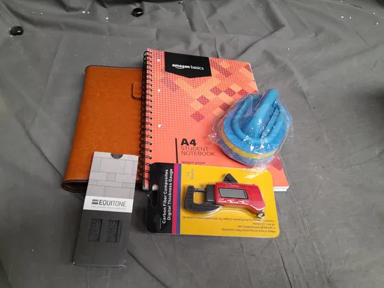 20 ASSORTED HOUSEHOLD ITEMS TO INCLUDE AMAZON BASICS A4 NOTEPAD, BROWN NOTE BINDER, EQUITONE FIBRE CEMENT FACADE MATERIALS, ETC