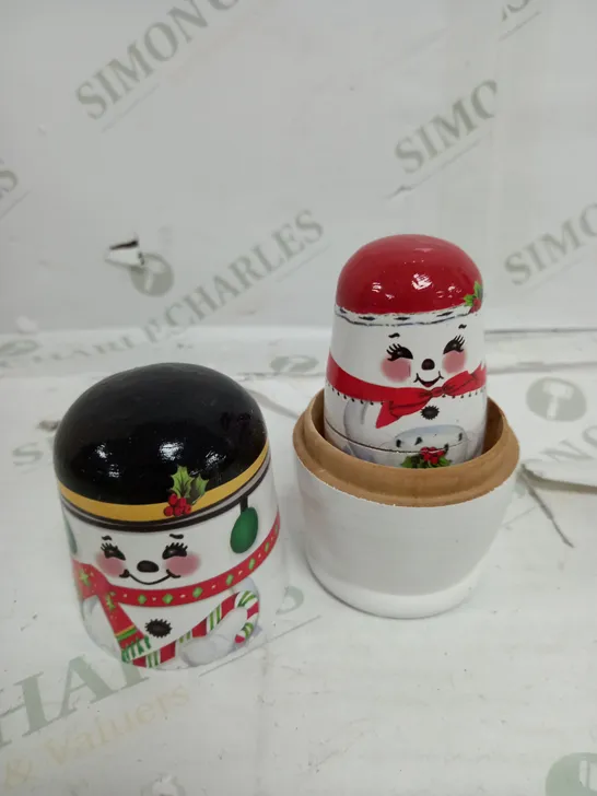 BOXED MR CHRISTMAS SET OF 2 NESTING DOLLS