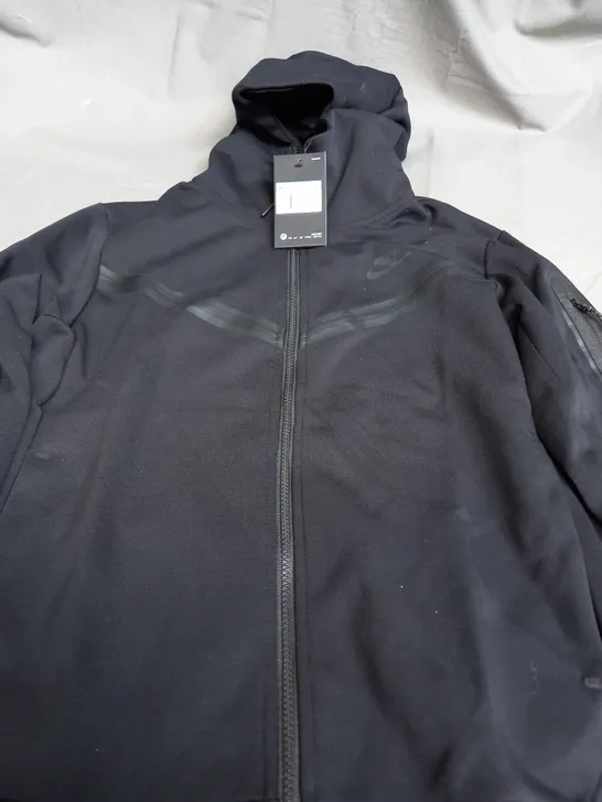 NIKE TECH FLEECE BLACK ZIP UP JACKET - MEDIUM