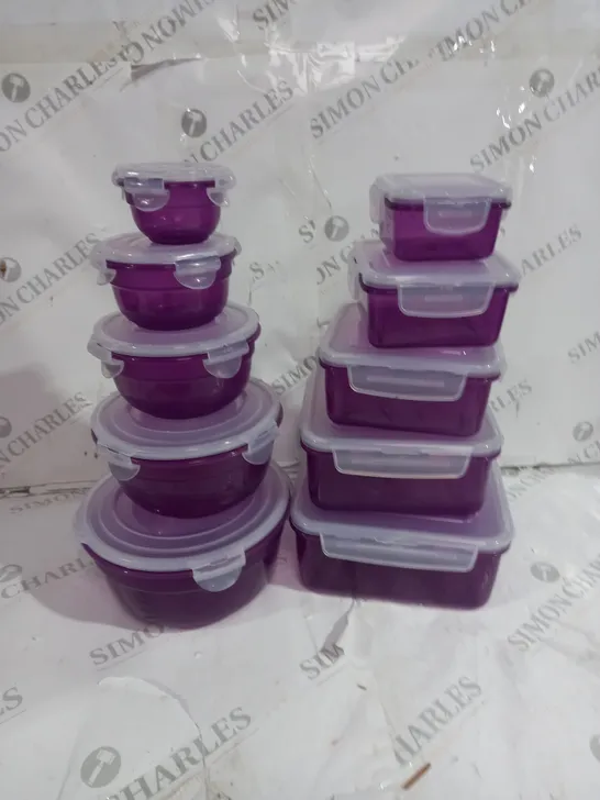 LOCK & LOCK 10PC STORAGE CONTAINER SET IN PURPLE