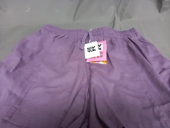 LUCY & YAK CHARLIE SHORTS ASH PURPLE SHORTS - LARGE