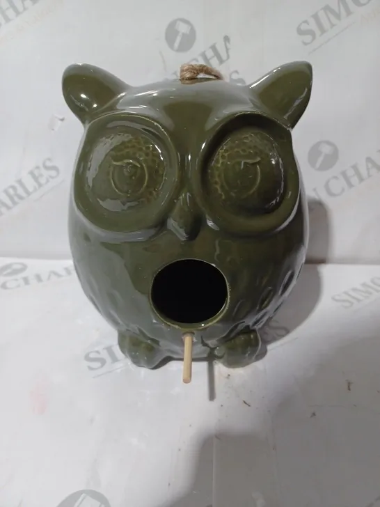 OWL BIRD FEEDER - GREEN