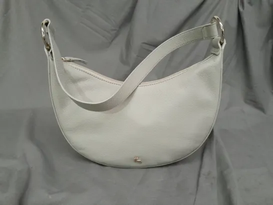 ASHWOOD CRESCENT LEATHER SHOULDER BAG IN ELEPHANT GREY