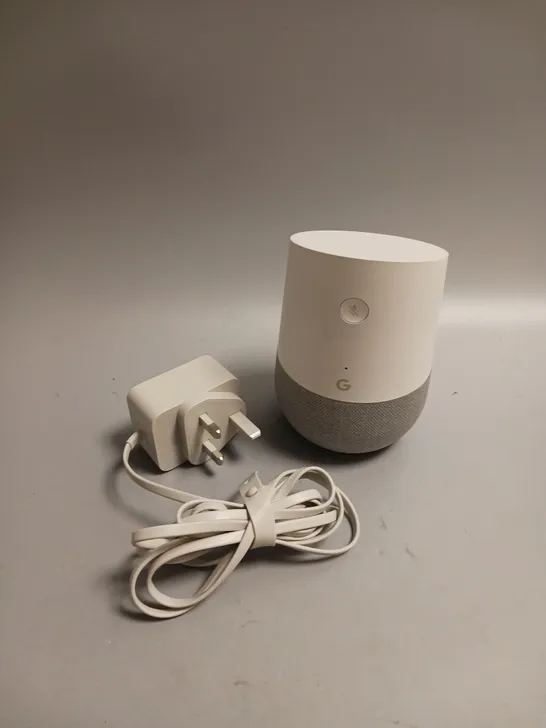 BOXED GOOGLE HOME SMART SPEAKER IN GREY AND WHITE