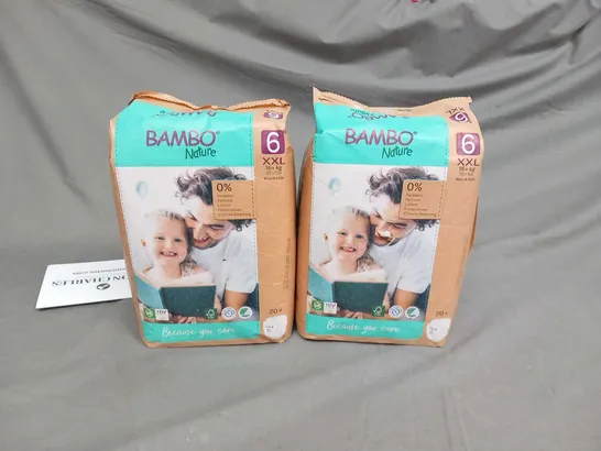 BOX OF SIX PACKS OF TWENTY BAMBO NATURE 6 XXL 16+ KG ECO FRIENDLY DIAPERS(TOTAL 120 DIAPERS) 