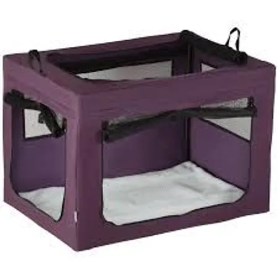 BOXED PAWHUT 90CM PET CARRIER BAG, WITH CUSHION FOR MEDIUM, LARGE DOGS - PURPLE