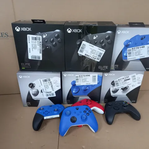 APPROXIMATELY 10 ASSORTED XBOX CONTROLLERS TO INCLUDE ELITE SERIES 2