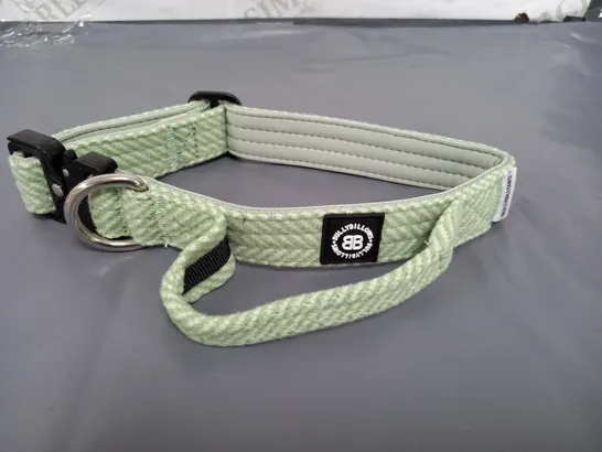 BULLY BILLOWS 2.5CM TWEED COMBAT COLLAR WITH HANDLE & RATED CLIP - LIGHT GREEN