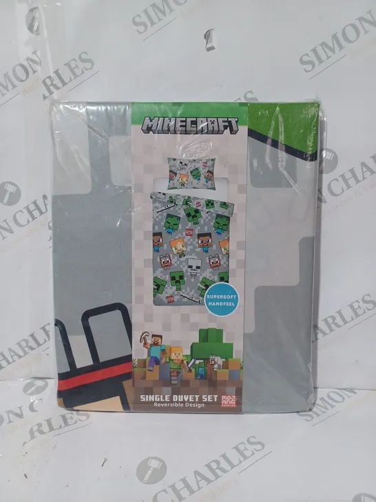 MINECRAFT SINGLE DUVET SET W. REVERSIBLE DESIGN