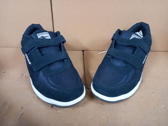 BOXED PAIR OF GOLA VELCRO TRAINERS IN NAVY SIZE 13