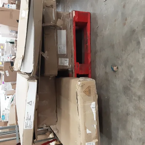 PALLET OF ASSORTED FLAT-PACKED FURNITURE PARTS TO INCLUDE WARDROBES AND BEDS