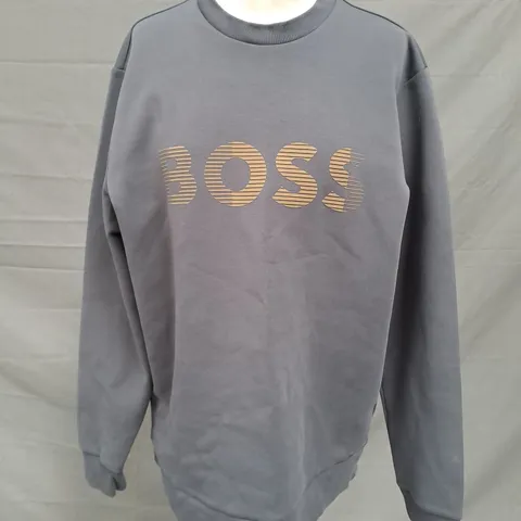 BOSS LONG SLEEVE JUMPER IN GREY SIZE LARGE