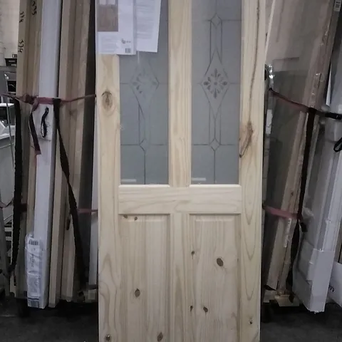 198MM X 762MM 4 PANNEL KNOTTY PINE GLAZED INTERNAL DOOR