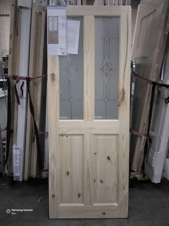 198MM X 762MM 4 PANNEL KNOTTY PINE GLAZED INTERNAL DOOR