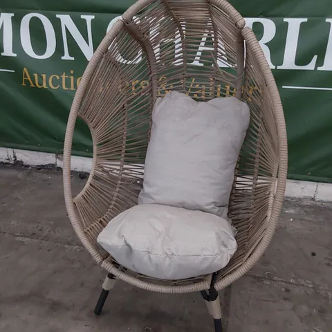 DESIGNER RATTAN EGG CHAIR & CUSHION