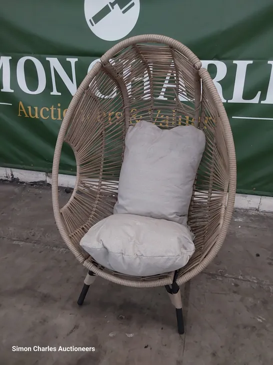 DESIGNER RATTAN EGG CHAIR & CUSHION