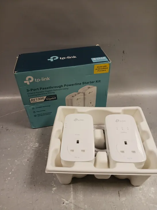 BOXED TP-LINK AV1300 PASSTHROUGH POWERLINE STARTER KIT 