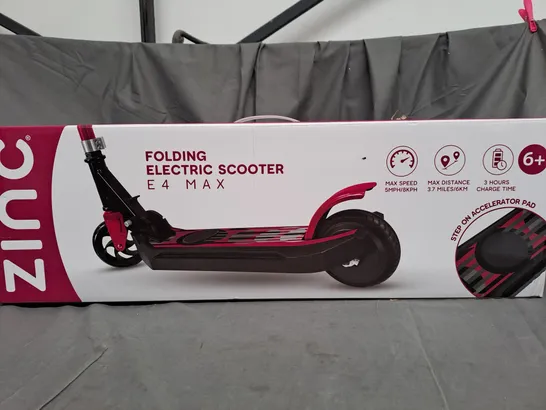 BOXED ZINC E4 MAX ELECTRIC SCOOTER IN PINK  RRP £139.99